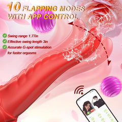 Tongue Vibrator Women Sex Toys -APP 3 in 1 Tongue Toy for Women Rose Sex Toys G Spot Vibrator Tongue Dildo with 10 Flapping 10 Vibrating Mode, Mouth Clitoral Stimulator Pleasure Tool Couple Adult Toys